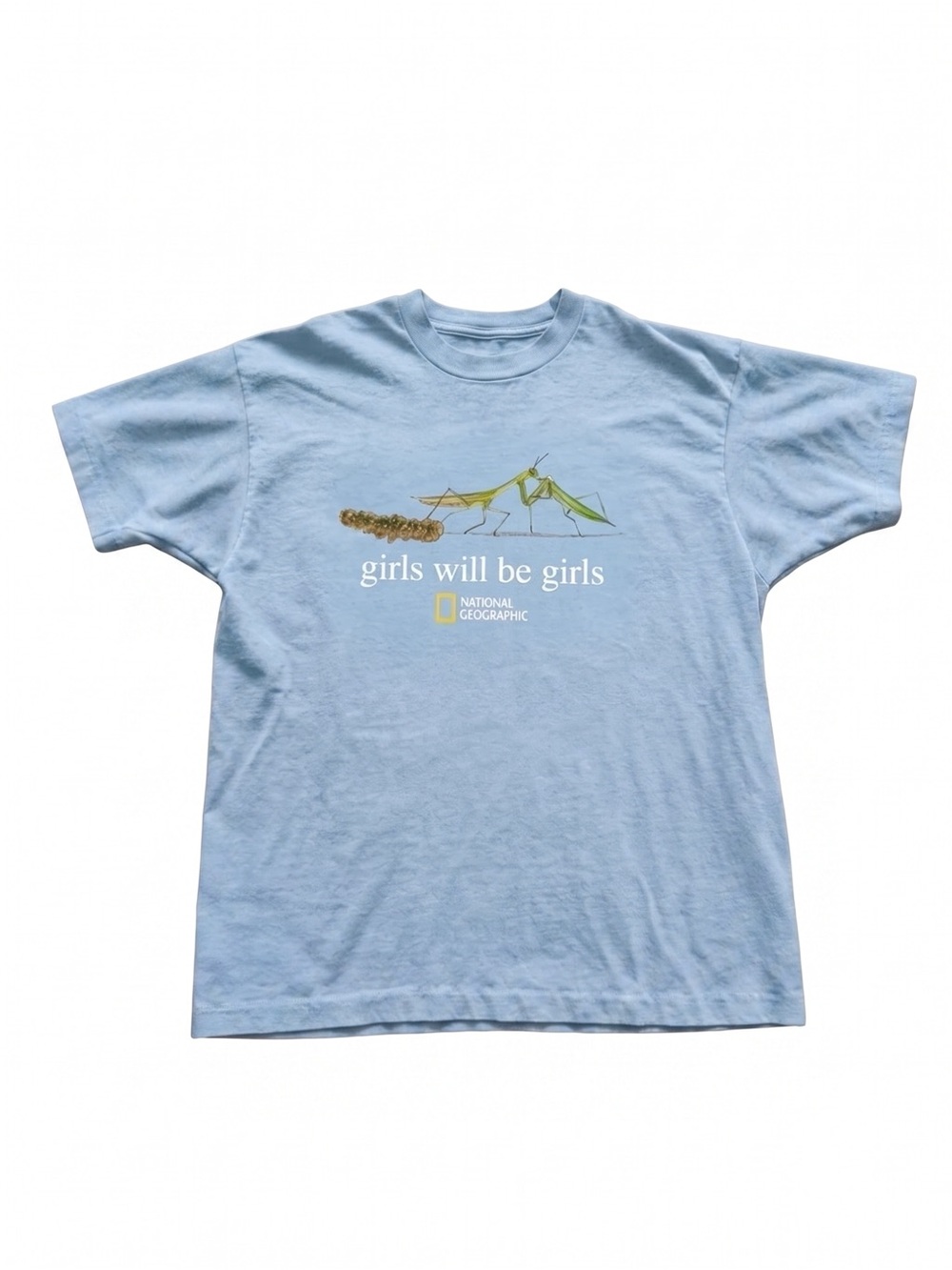 National Geographic Light Blue Tee with Mantis Graphic
